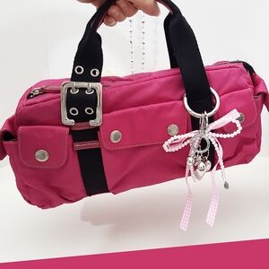 Y2K🎀Hot Pink Satchel Handbag W/Front Pockets💓Franco Sarto